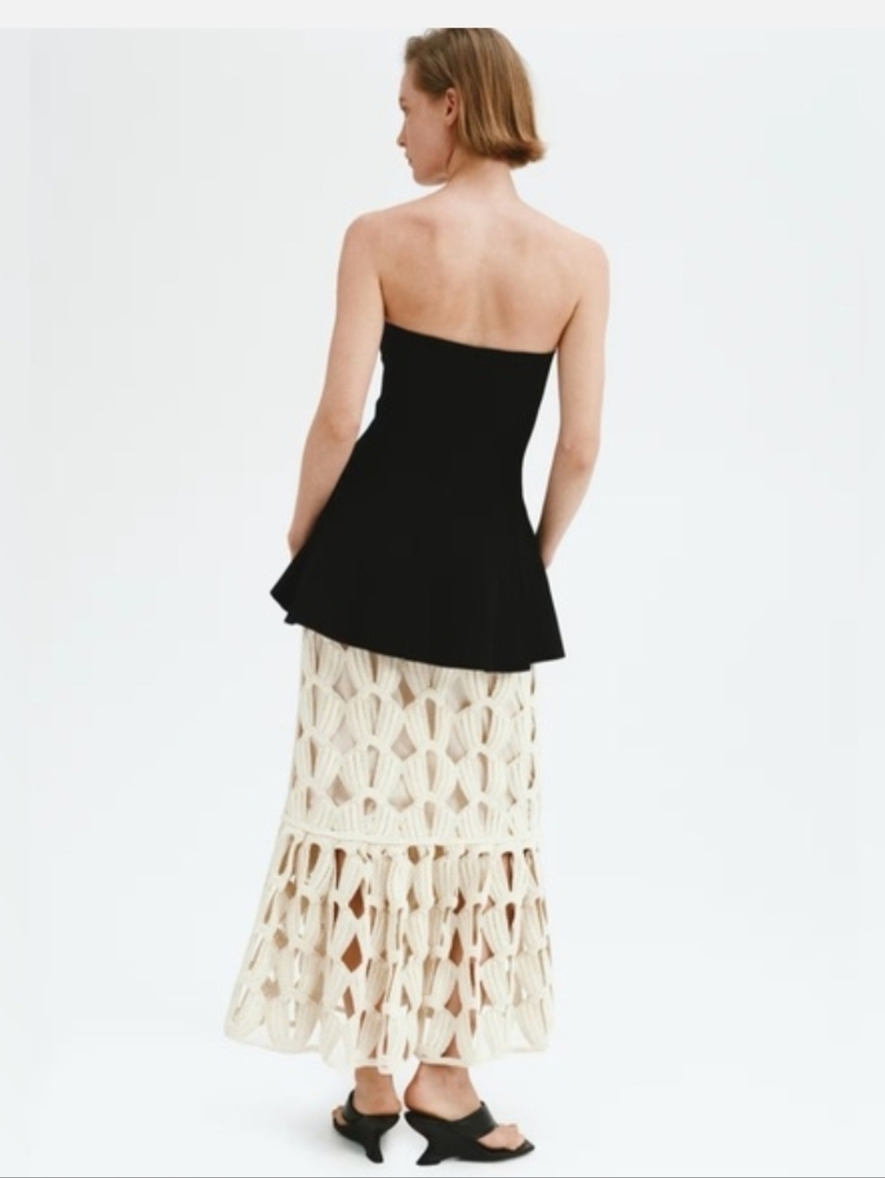 Brand New Sz M H&M CROCHET-LOOK Cream SKIRT - Picture 10 of 13